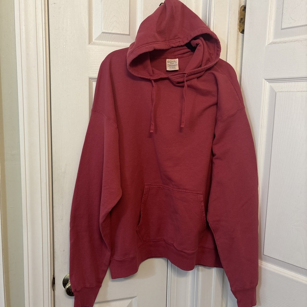 Hanes Comfort Wash Fleece Sweatshirt Hoodie Mens XL Pink GDH450 Pullover